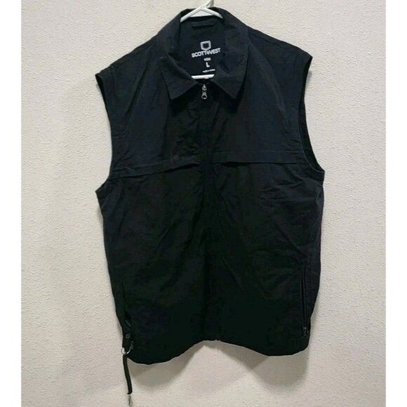 SCOTTeVEST RFID Travel Vest Mens L Black Tactical Hidden Pockets Jacket School - Picture 1 of 10
